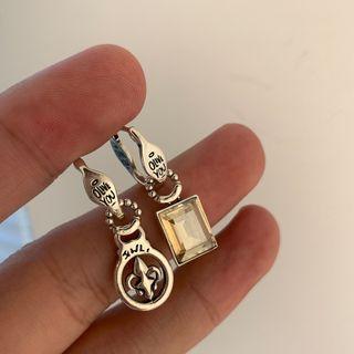 Asymmetrical Rhinestone Drop Earring E1176 - 1 Pair - Gold - One Size