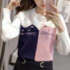 Cat Printed Knit Top