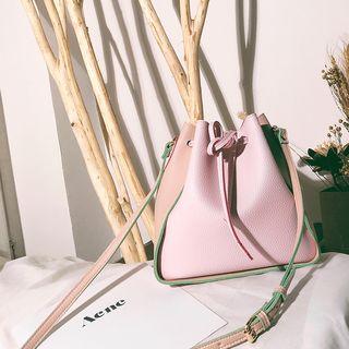 Panel Drawstring Shoulder Bag