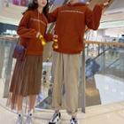 Couple Matching Lettering Hoodie / Midi Skirt / Straight Fit Pants