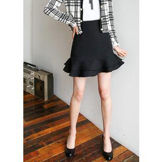 Layered-ruffle Miniskirt