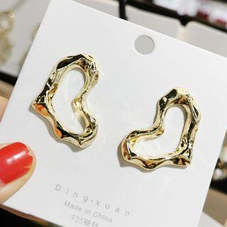 Cut-out Heart Stud Earring 1 Pair - As Shown In Figure - One Size