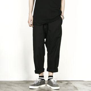 Band-waisted Linen Blend Pants