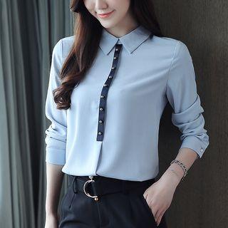 Studded Long Sleeve Blouse