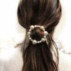 Faux Pearl Hoop Hair Clip Pt990 - White - One Size