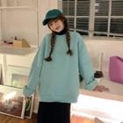 Fleeced Plain Sweatshirt