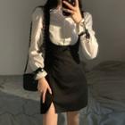 Bow Detail Shirt / Mini Overall Dress