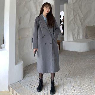 Double Breasted Loose-fit Long Blazer