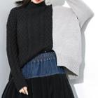 Color Block Sweater Black Gray - One Size