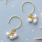 925 Sterling Silver Faux Pearl Dangle Earring S925 Silver - 1 Pair - Gold - One Size