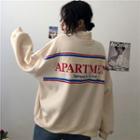 Long-sleeve Lettering Zip Pullover