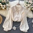 Balloon-sleeve Fringed Shirt