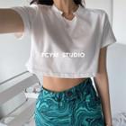 Neckline-details Cropped Loose T-shirt