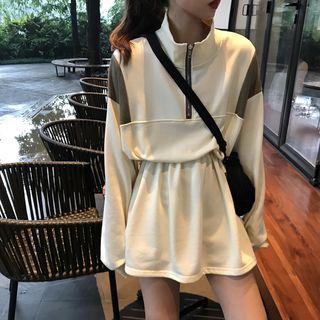 Mock Two Piece Sweat Dress Beige - One Size