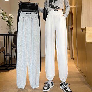 High-waist Plain Jogger Sweatpants