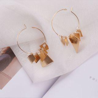 Faux-crystal Hoop Earring 1 Pair - As Shown In Figure - One Size