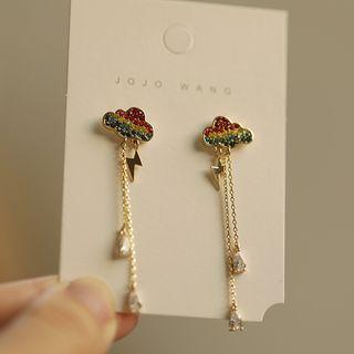 Rhinestone Cloud Earring 1 Pair - As Shown In Figure - One Size
