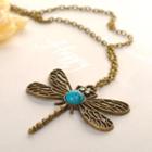 Dragonfly Necklace Copper - One Size