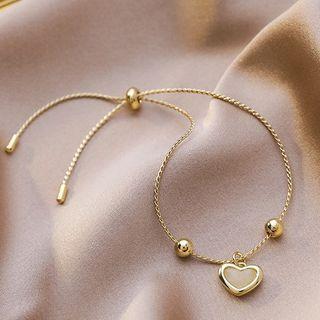 Cat Eye Stone Heart Bracelet 1 Pc - As Shown In Figure - One Size