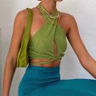 Cut-out Halter Cropped Top