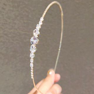 Rhinestone Headband Ly282 - White - One Size