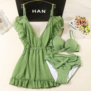 Set: Plaid Bikini + Dress