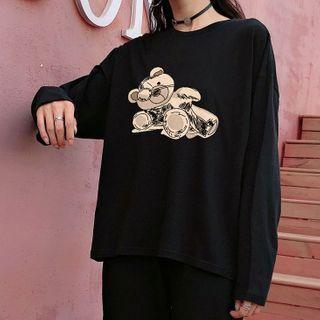 Long-sleeve Bear Crewneck T-shirt