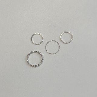 Bubble Band Ring Set (4 Pcs) Silver - One Size