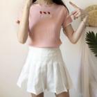 Short-sleeve Strawberry Embroidered Top