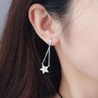 Mismatch Rhinestone Earring 1 Pair - Silver - One Size