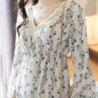 Crochet-trim Floral Print Tunic