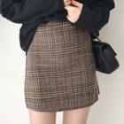 Plaid A-line Mini Skirt As Shown In Figure - One Size