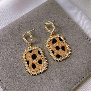 Rectangle Leopard Print Dangle Earring