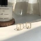 Pearl Accent Cube Earring Silver - One Size