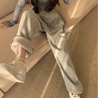 Drawstring-cuff Sweatpants / Cutout Knit Top