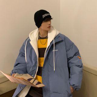 Mock Two-piece Hooded Panel Padded Jacket
