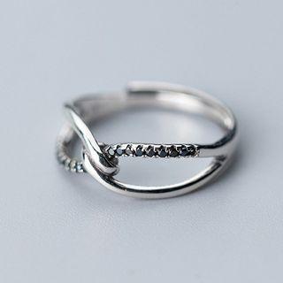 925 Sterling Silver Knot-detail Open Ring As Shown In Figure - One Size