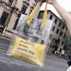 Set: Lettering Transparent Tote Bag + Pouch