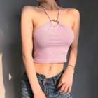 Halter-neck Heart Cutout Camisole Top
