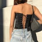 Lace-up Back Tube Top