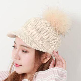Pom Pom Knit Cap