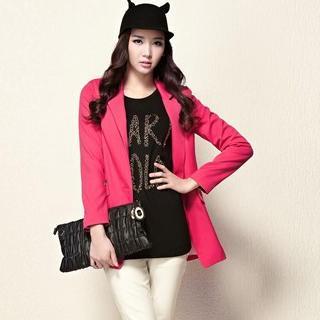 Single-button Long Blazer