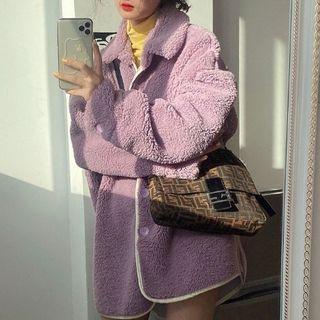 Fleece Button Jacket / Cape