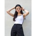 Contrast-trim Slim-fit Camisole Top