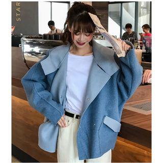 Boxy Contrast-trim Double-breasted Trench Coat