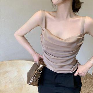 Draped Camisole Top Khaki - One Size