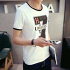 Lettering Tipped Short Sleeve T-shirt
