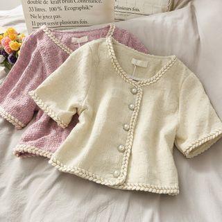 Woolen Button-down Crop Top