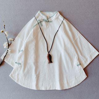 3/4-sleeve Frog Button Blouse