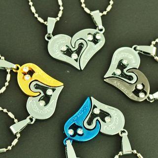 Couple Matching Heart Pendant Necklace